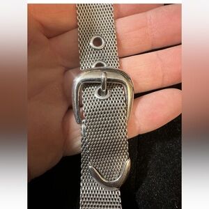 Ralph Lauren Sterling Silver belted mesh choker necklace - incredibly rare!